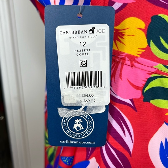 Caribbean Joe Babydoll Tankini Swim Top - Picture 7 of 7